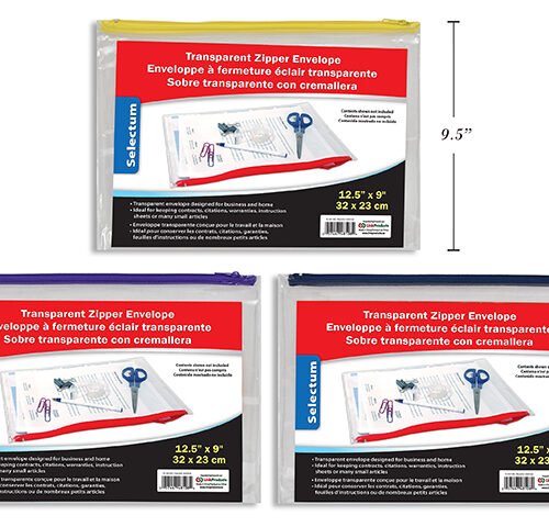 envelope w/fabric zipper