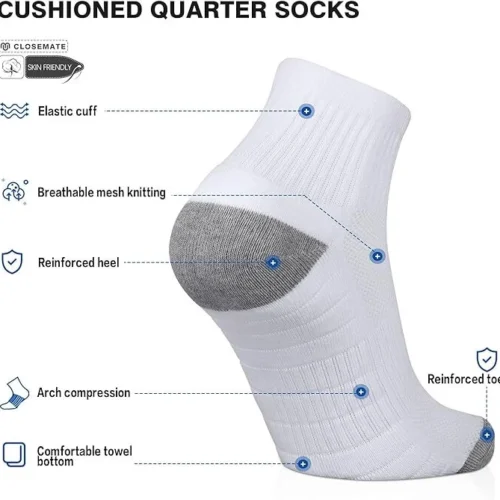 Short Ankle Sports Socks (Pk/3)