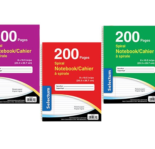 coil ex.bk 8x10.5" (200 pages) 3 colors cover