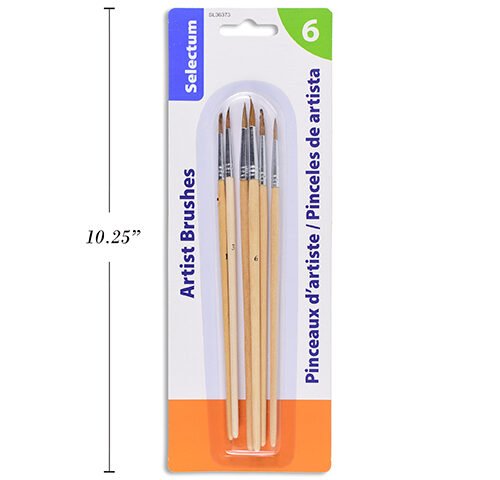 ART BRUSHES ROUND POINT (Pk/6)