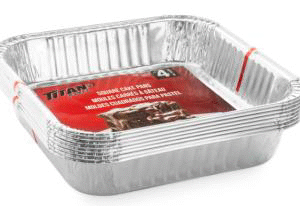 sq aluminium cake pan (pk4)