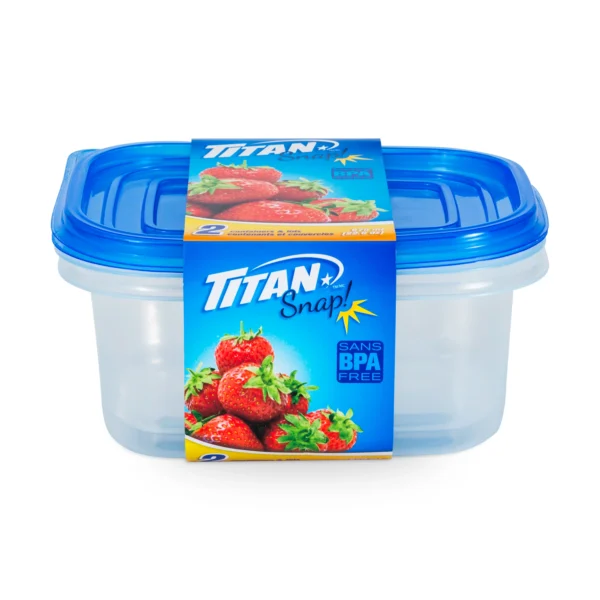 TITAN SNAP LARGE RECTANGULAR FOOD CONTAINER 1625ML 2/PK - Image 2