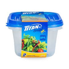 TITAN SNAP TALL SQUARE FOOD CONTAINER 900ML 2/PK X 12/CS