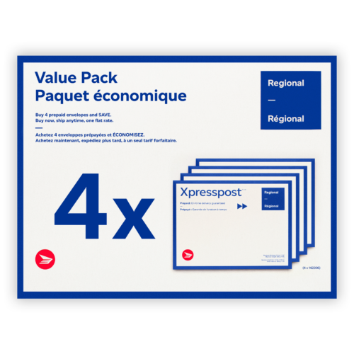 xpresspost™ prepaid envelope regional shipping value pack (4) (small)