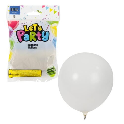 12"helium quality balloon, white