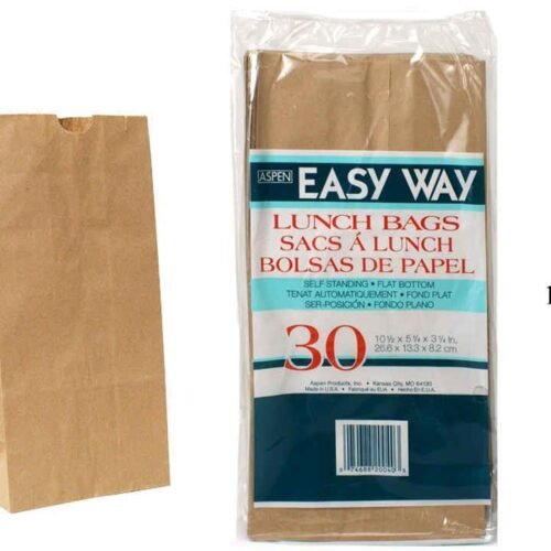 kraft paper lunch bags 10x5x3" (pk/30)