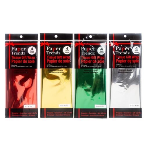 xmas 4 sheet foil tissue, 20"x20"