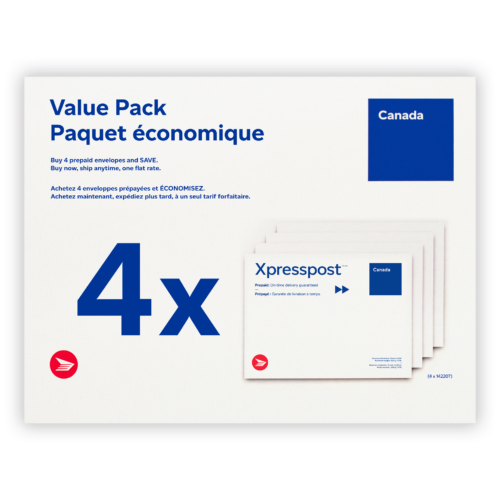 xpresspost™ prepaid envelope canada shipping value pack small(4 envelopes)