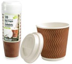 hot cups w/ lids (pk10)
