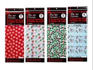 xmas 6 sheet printed tissue 18x18"