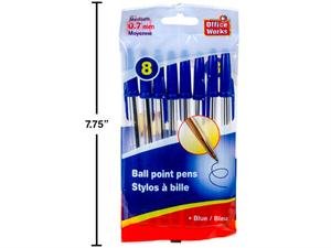 ball pens, blue (pk/8)