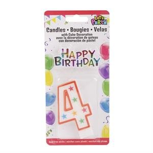 #4 birthday candle set 8cmh, 6.5x3cm