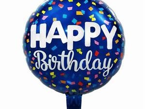 let's party, 18"happy bday balloon