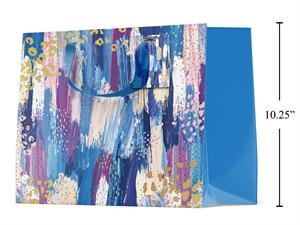 l gift bag, horiz. painterly blue