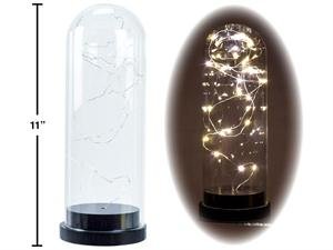bell jar w/led starry string lights w/timer