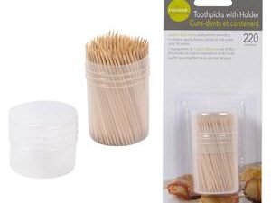l.gourmet toothpicks w/ holder (pk220)