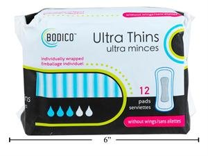 bodico ultra thin pads (pk12)