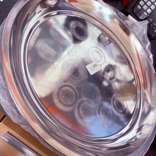silver steel tray 31cm dia