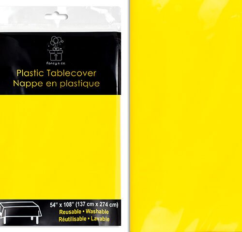 yellow plastic table cover 54x108" (40.5 sq ft)