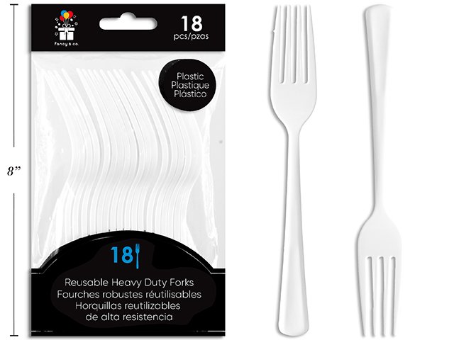 white heavy duty plastic forks (pk/18) white heavy duty plastic forks (pk/18)