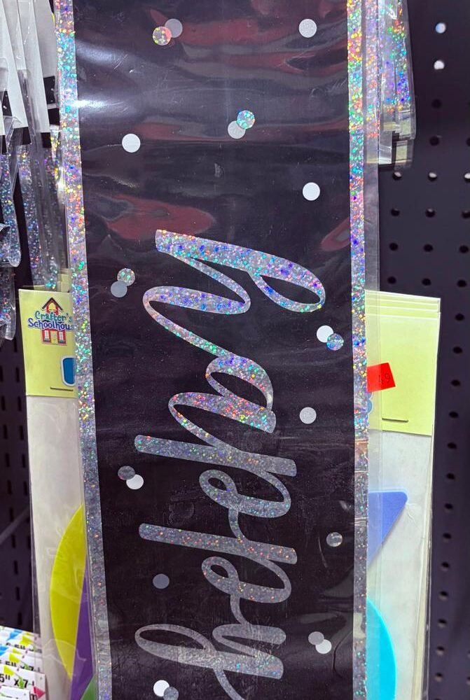 unique black 80th birthday banner (9ft)