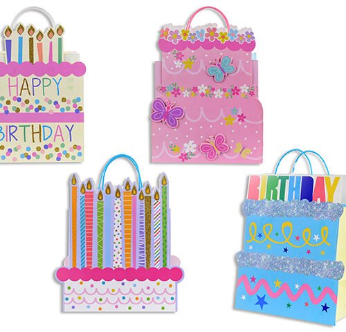 cake shape gift bags w/handle 23x23x15cm