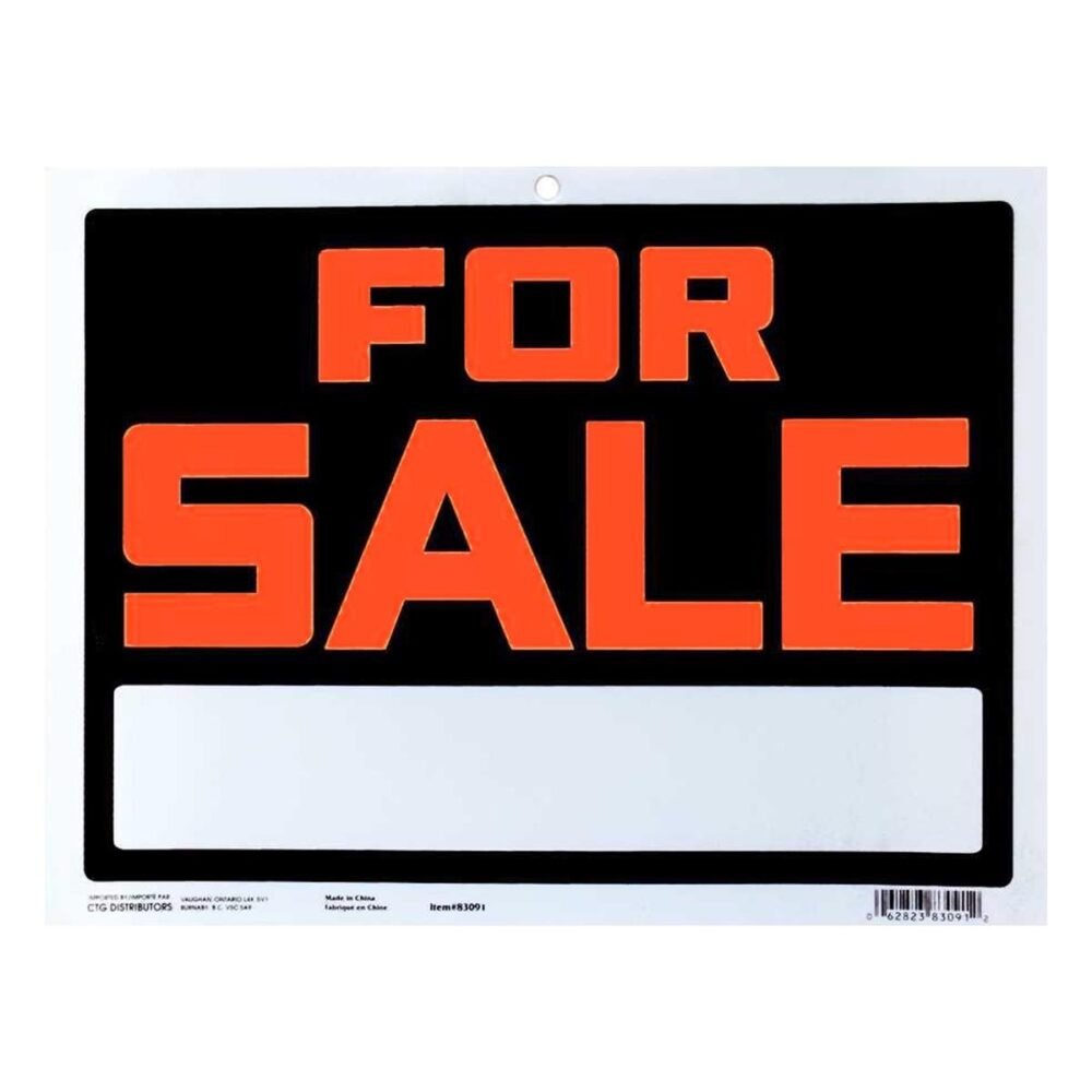 Sign "For Sale" 9x12"