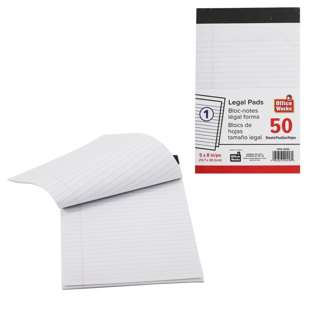 Legal Pad 5x8", White (50-Sheets)