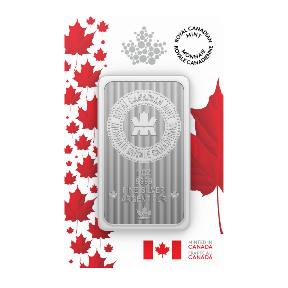 1-oz 99.99% Silver Bar Proudly Canadian