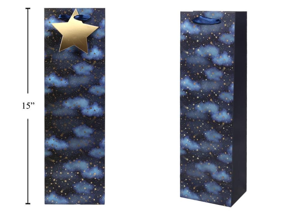Gift Bag, Bottle, Starry Night, Matte