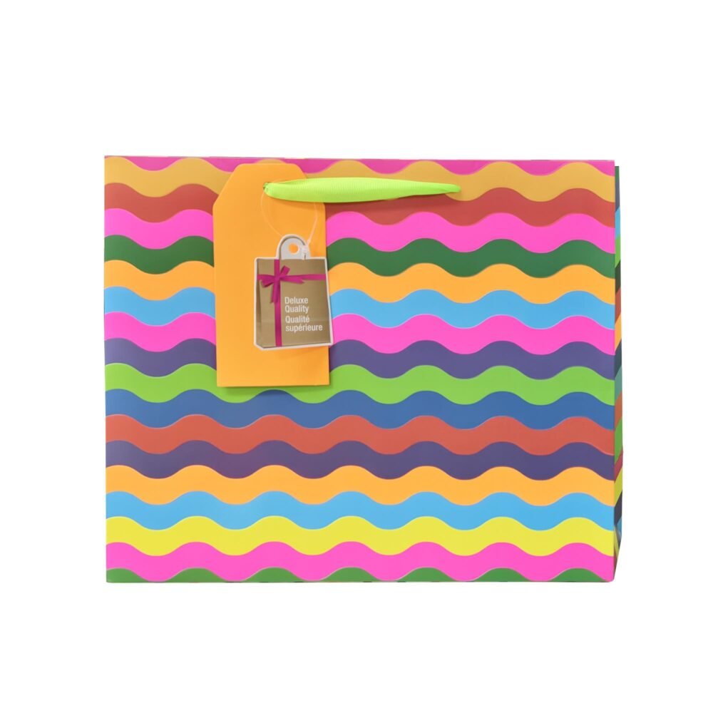 Wavy Stripes DLX Gift Bag, Horizontal Large