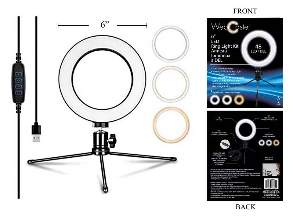 iFocus Webcaster LED Ring light kit 6",48LED