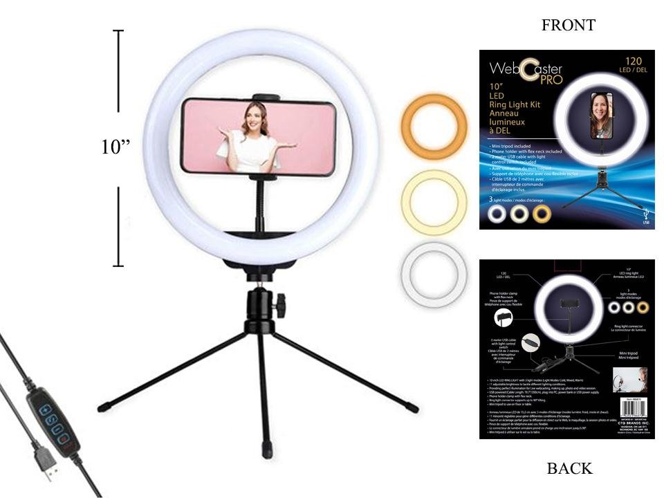 iFocus Webcaster PRO Ring Light Kit 10",120LED