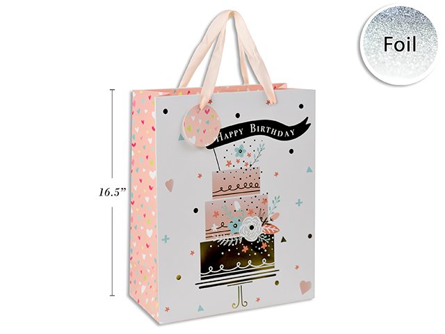 Cake Stand Gift Bag Jumbo 12.25x16.5x4.75"
