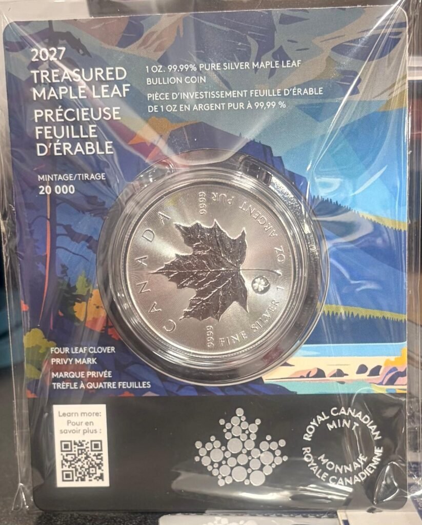 99.99% Silver 2027 Treasured MapleLeaf